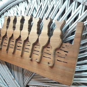 Wooden Cat Wall Decor Fence Wood Block Kitties